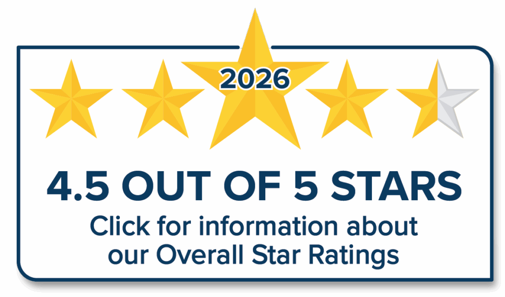 Received a 4.5 of 5 STAR rating for 2026.
