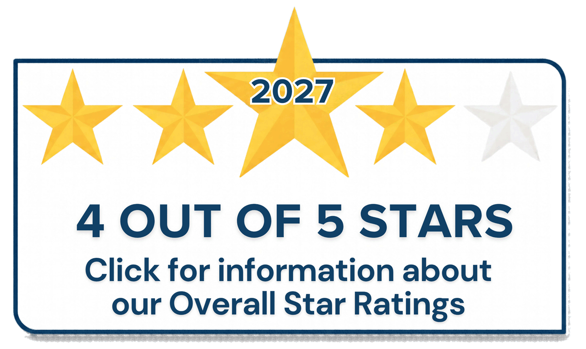 Navitus received a CMS Star Rating of 4 of 5 stars for 2027.